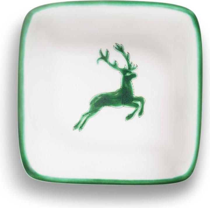 Produktbild Gmundner Keramik Grüner Hirsch Schälchen quadratisch (9x9cm)