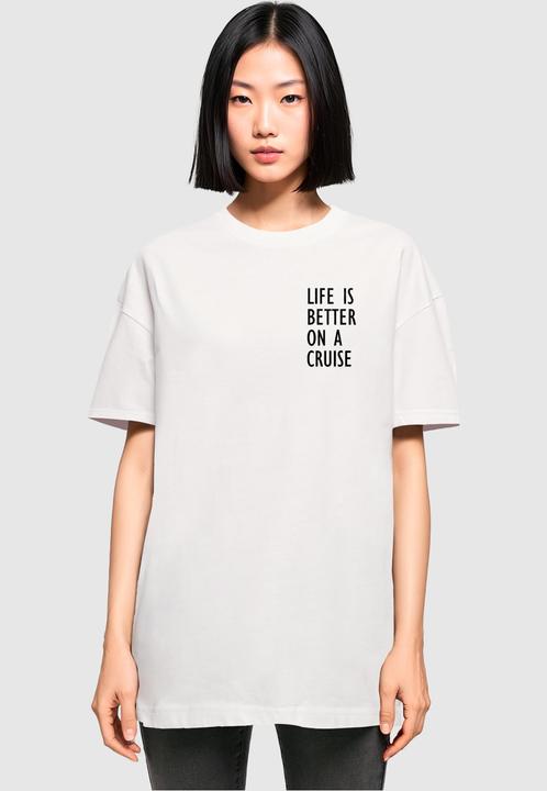Immagine prodotto Merchcode Maglietta da donna Life Is Better Oversized Boyfriend Tee - 119547 (3XL)