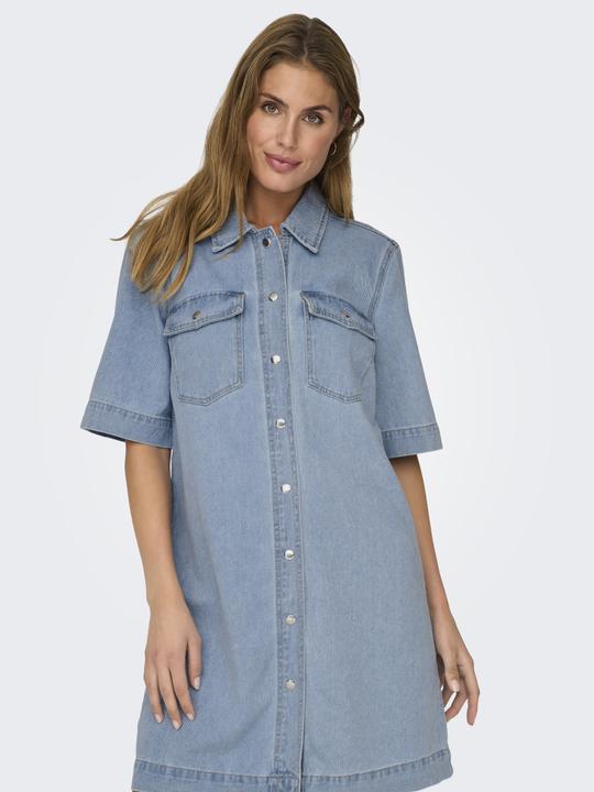 Image du produit Only Coupe normale Col chemise Robe courte Robe en jean (S)