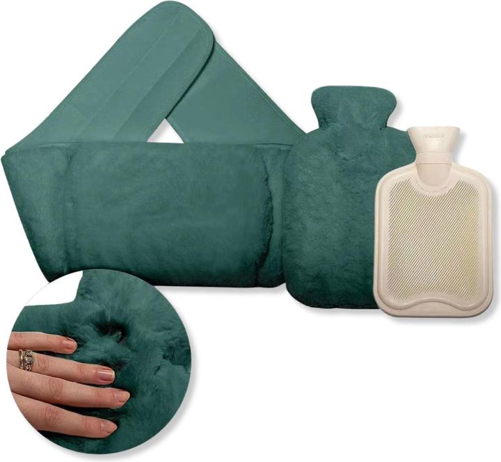 Immagine prodotto Hermex Set di cintura riscaldante e borsa dell'acqua calda Scaldamani Scaldapancia Bottiglia dell'acqua (0.80 l)