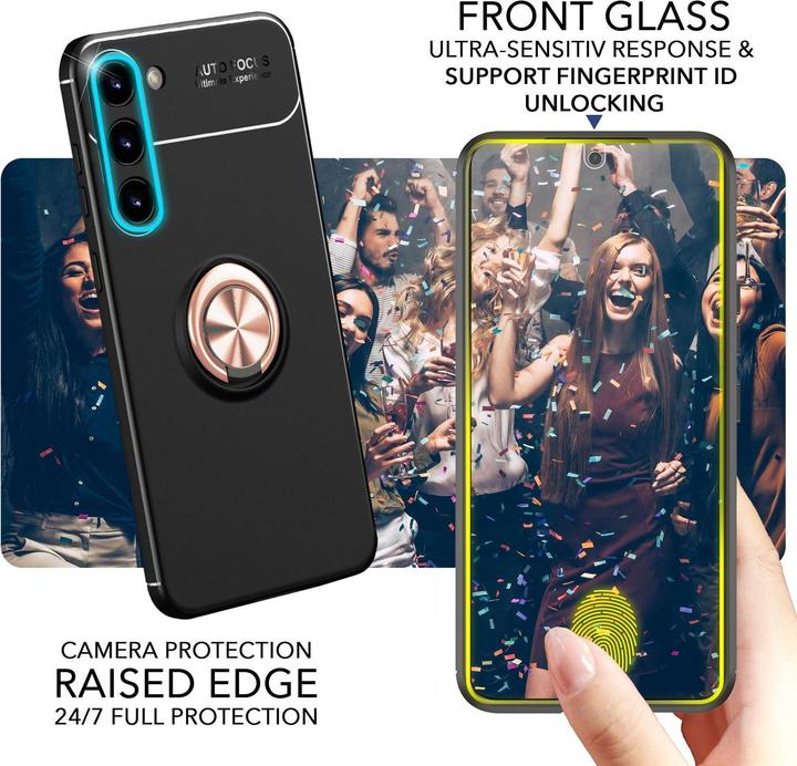 Produktbild Nalia Matte Ring Silikon Hülle mit 2x Displayschutz (Samsung Galaxy S23)
