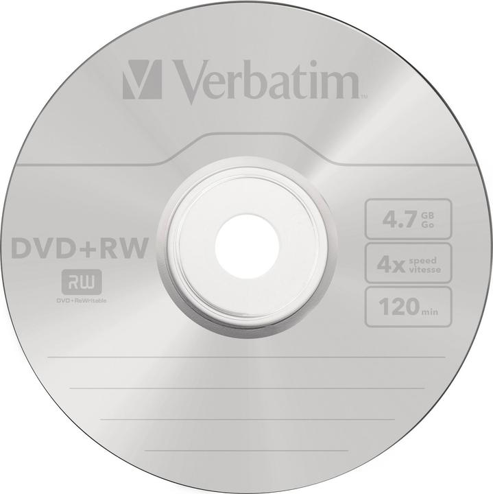 Produktbild Verbatim DVD+RW, 4x, 4.7GB, 25er Spindel (25 x)