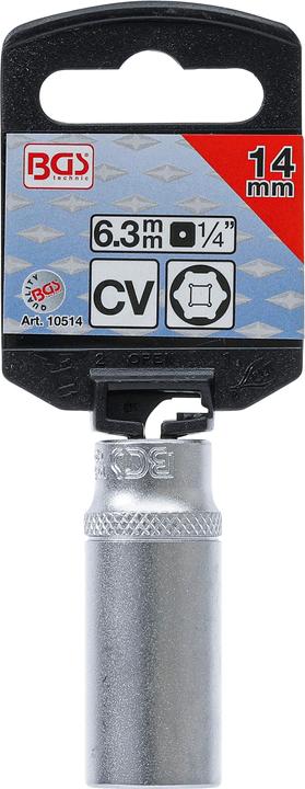 Produktbild BGS Steckschlüssel-Einsatz Sechskant, tief Antrieb Innenvierkant 6,3 mm (1/4") SW 14 mm (14 mm)