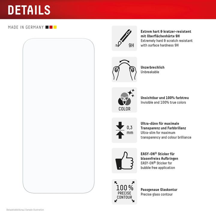 Valori nutrizionali e ingredienti Displex Smart Glass, Displayschutzfolie (1 Pezzo/i, Apple iPhone 16 Pro Max)