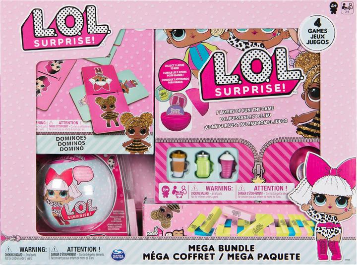 Produktbild Spin Master L.O.L. Surprise! Mega-Pack mit vier Puzzles, Dominosteinen und dem Spiel „7 Schichten voller Spass!“ (232 Teile)