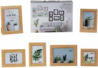 IKO Bilderrahmen-Set Holz hell: 2x 13*18cm, 3x 10*15cm