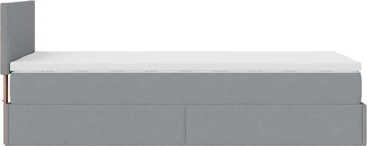 Image du produit VidaXL Ottoman-lit avec matelas Gris clair 90x190 cm Tissu (90 x 190 cm)