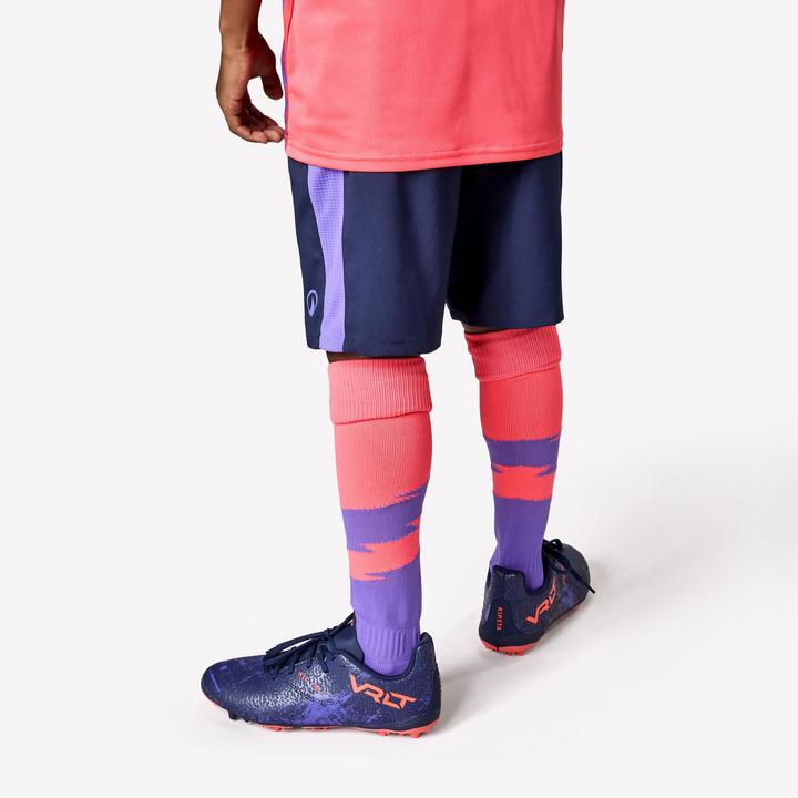 Immagine prodotto Kipsta Kinder Fussball Shorts - Viralto Kids blau/lila Streifen (10, 11, 12)