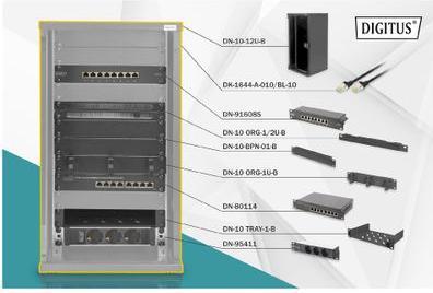 Digitus Netzwerk-Set 254 mm (10") - 12HE, 312 x 300 mm (B x T)