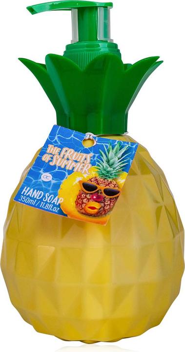 Accentra Handseife THE FRUITS OF SUMMER in ananasförmigem Pumpspender, 350ml, Duft: Ananas, Farbe: blau/gelb (Flüssigseife, 350 ml)