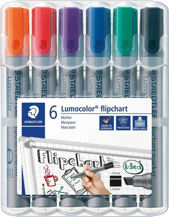 Staedtler Lumocolor flipover marker (Grijs, 5 mm, 6 x)