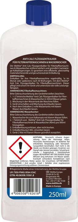 Melitta anti calc (250 ml)