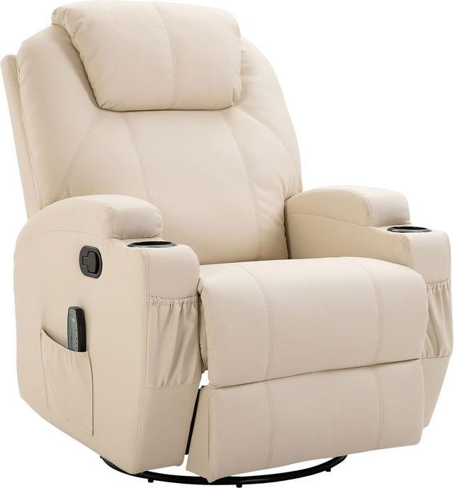 Produktbild Swisshandel24 Relaxsessel mit Liegefunktion Massagesessel elektrisch 5 Massage-Modi Kunstleder Holz Metall Schaums