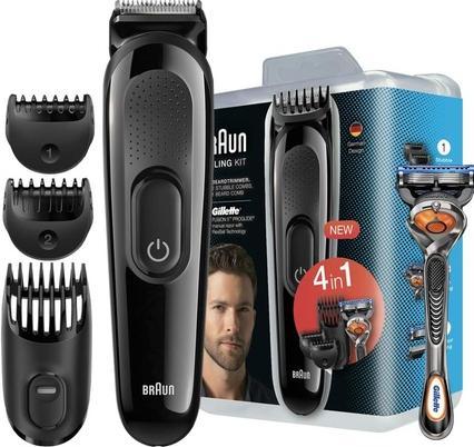 Actual product image Braun SK3000 Color Negro 4 en 1 + Gillette F5 ProGlide