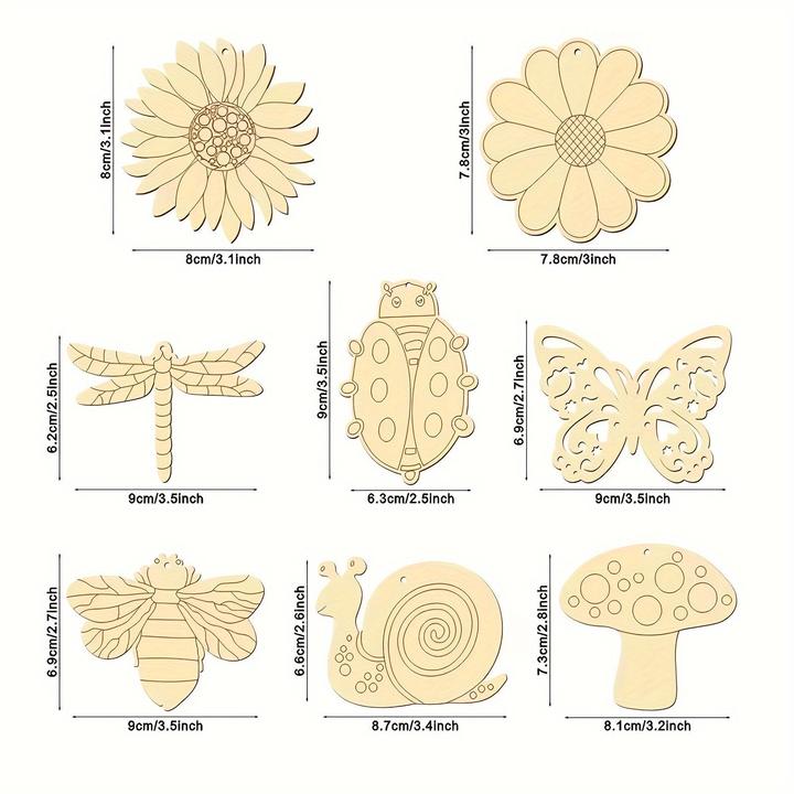 Actual product image Activity Board 32pcs wooden cut-outs butterfly wooden discs, craft kits, wooden cut-outs