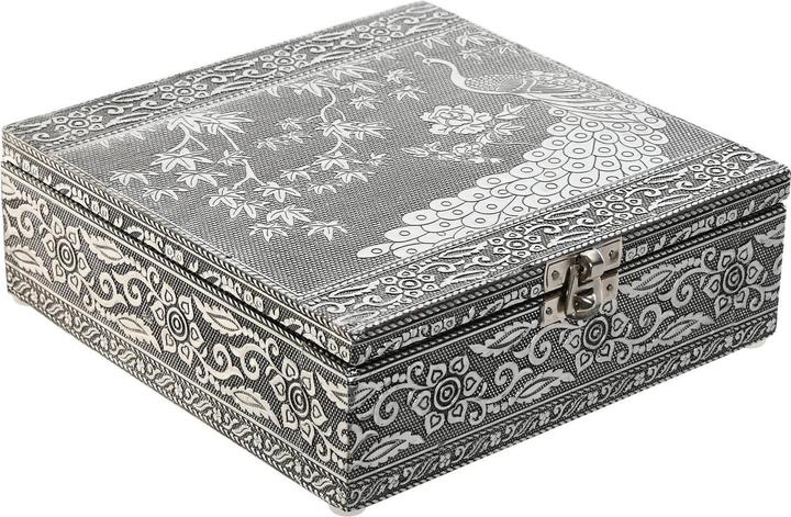 Esprit Box-Schmuckkästchen Home grün Silberfarben Holz Aluminium 18 x 18 x 6 cm