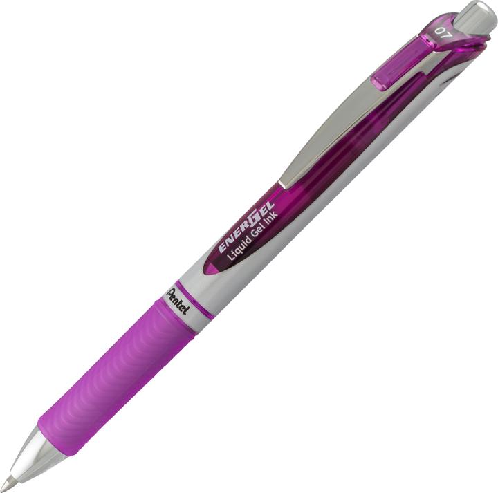 Pentel Roller à encre gel EnerGel XmRT, jeu de 4, couleurs fantaisie (Argent, multicolore, 4 x)