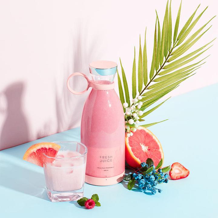 Produktbild PhoneLook Fresh Juice Smoothie Maker tragbarer Mixer 350ml portable blender mit USB induktions Ladestation