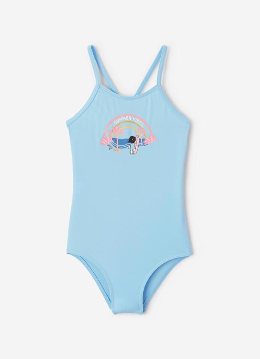 Produktbild Olaian Badeanzug Surfen Mädchen Hanalei Summer Vibes hellblau (122)