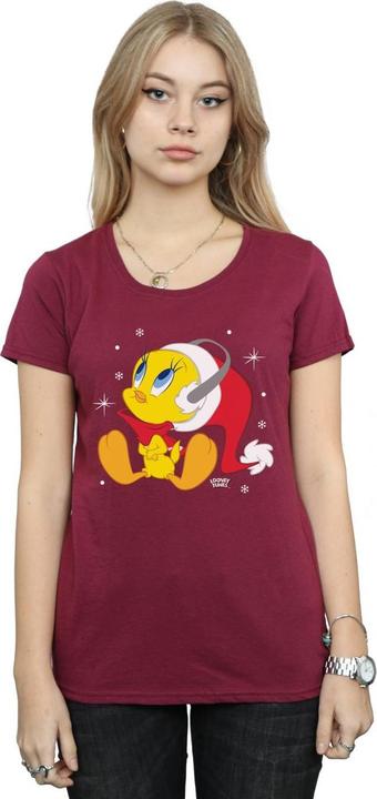 Actual product image Looney Tunes Womens/Ladies Christmas Tweety Cotton T-Shirt (XXL)