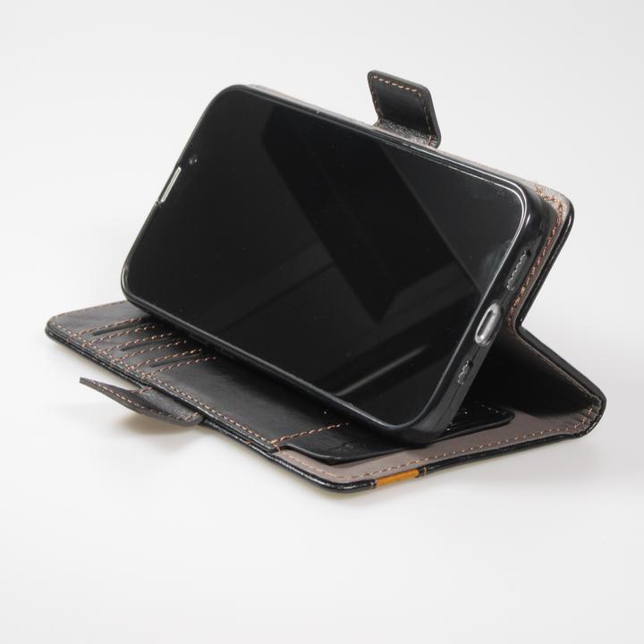 Produktbild PhoneLook Leder Tasche Flip Wallet mit Akzentstreifen & Kartenhalter (Apple iPhone 13)