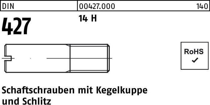 Image du produit Vis à tige DIN 427/ISO 2342 à tête conique/fente M 12 x 30 14 H (50 Vis par pièce)