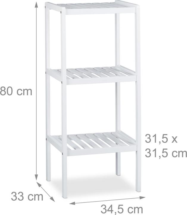 Image du produit Relaxdays Étagère de salle de bain en bambou (34.5 x 33 x 80 cm)