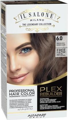 Il Salone Milano Plex Rebuilder Permanent Hair Color Cream 6.0 Dark Blonde Professional Hair Dye Kit (6.0 Dark Blonde)