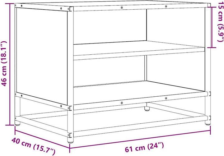 Produktbild VidaXL TV Schrank Lowboard Fernsehschrank Fernsehtisch Holzwerkstoff Metall (61 x 40 x 46 cm)