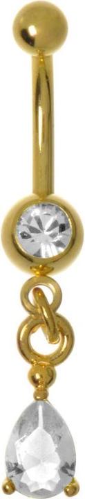Actual product image Bijouteria Bellypiercing (Premium crystal, PVD coating (gold-coloured), Surgical steel 316L)