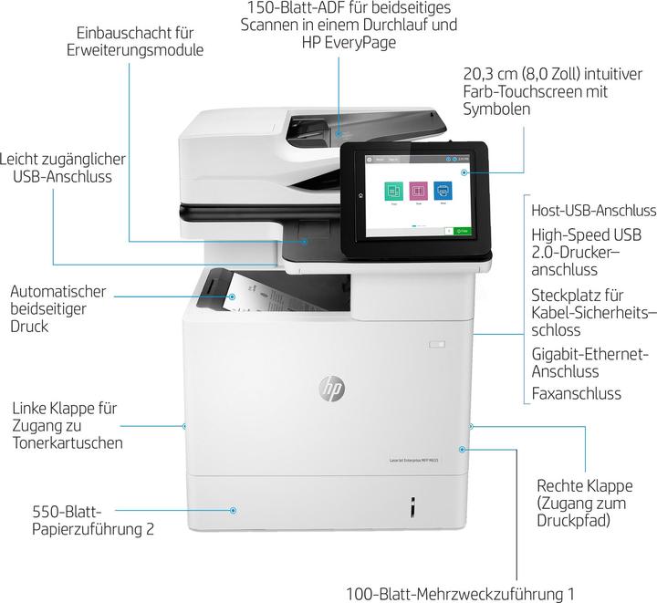 Produktbild HP M635h LaserJet Enterprise (Laser, Schwarz-Weiss)