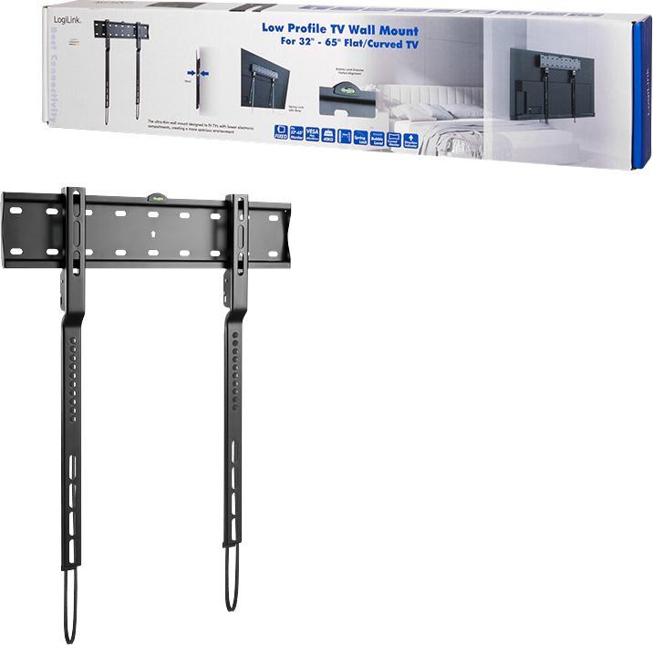 Immagine prodotto LogiLink Kit di montaggio (piastra a muro, 2 staffe di montaggio) per TV LCD / TV LCD curvo (stretto) (Muro, 65", 40 kg)