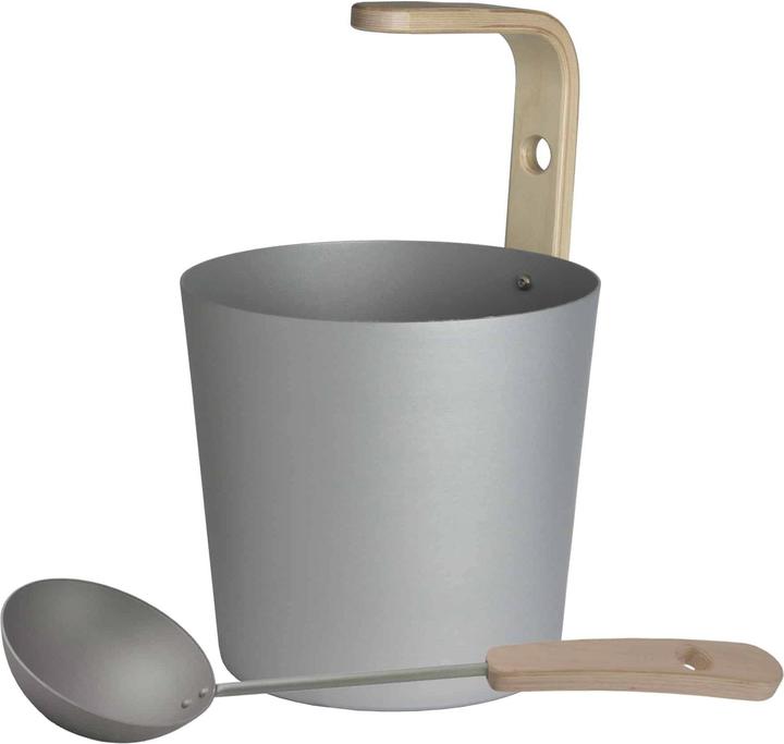 Produktbild OPA Sauna Kübel Earth 6,5L und Kelle, grau