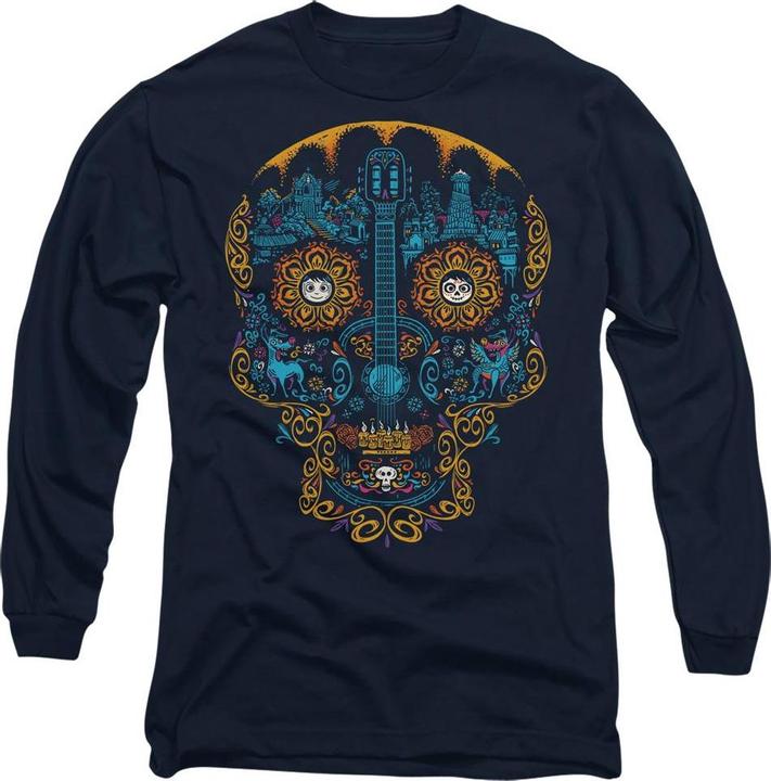 Actual product image La Maison du Coco Unisex Adult Day Of The Dead Miguel Dante Colourful Skull T-Shirt (L)