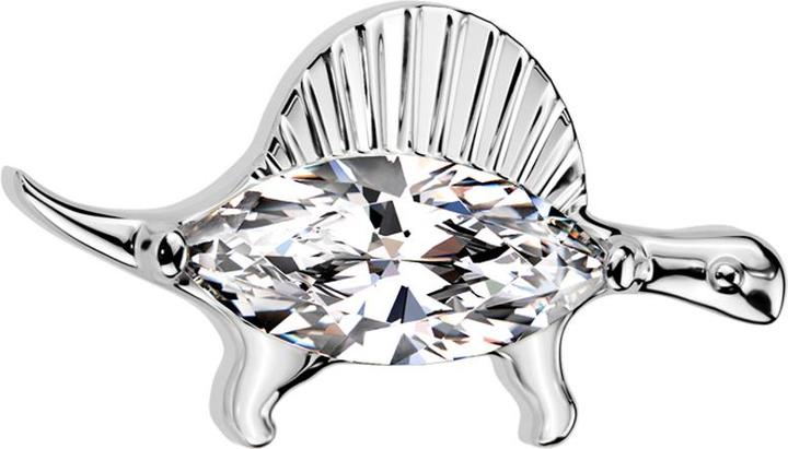 Image du produit Star Piercing Threadless silber Dinosaurier Kristall silber (sans laiton, Titane G23)