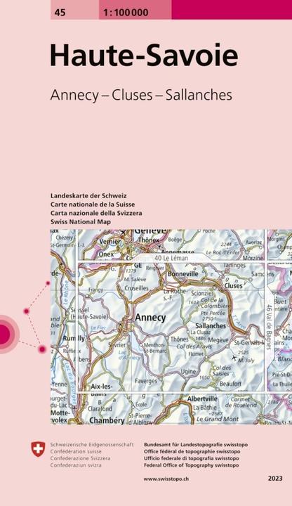 Image du produit Carte 45 Haute-Savoie 1:100,000