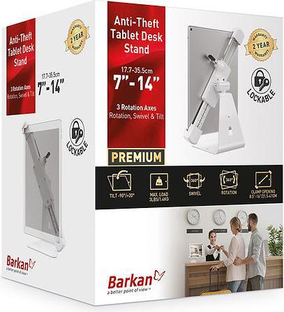 Actual product image Barkan Tablet table holder 7-14", lockable, white