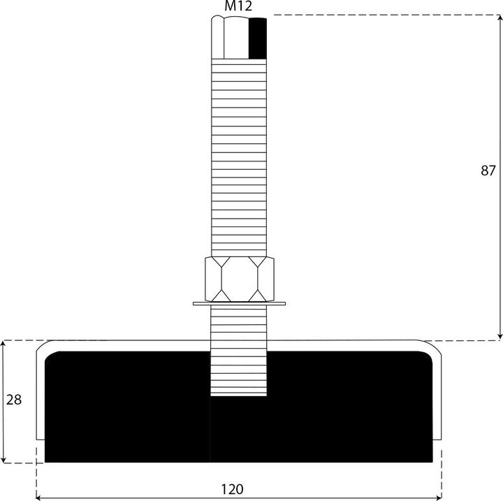 Produktbild Paulimot Maschinenfuss, Tragkraft 1000 kg, Ø 120 mm