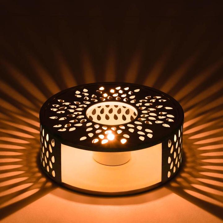 Actual product image Creano White "Leaf" teapot made of stainless steel with tealight holder