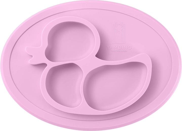 Immagine prodotto Milkii Silikon Rutschfester Baby Silikon Tischset Teller, Ente/ Rosa