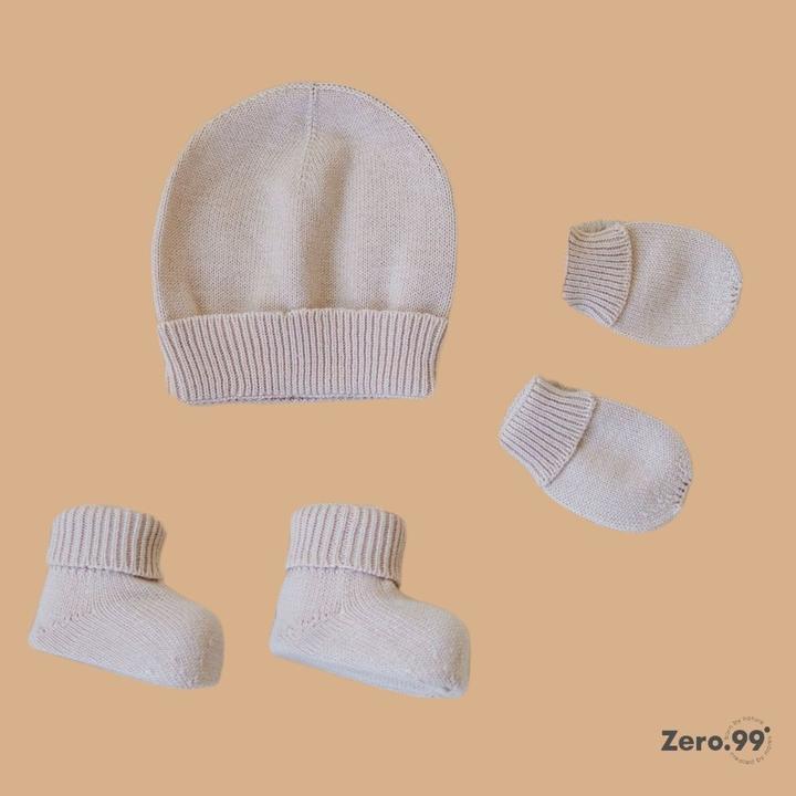 Actual product image Zero.99 Baby Set 3-in-1 Knitted: Hat, Mittens & Booties (50, 56, 62)