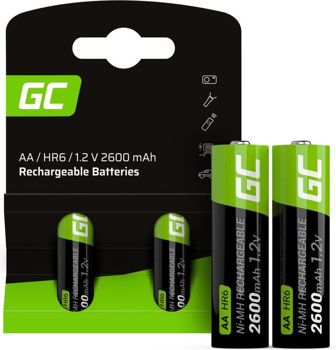 Immagine prodotto GreenCell GR05 - Batteria ricaricabile - AA - nichel metal idrato (NiMH) - 1,2 V - 2 pezzi (2 pz., AA, 2600 mAh)