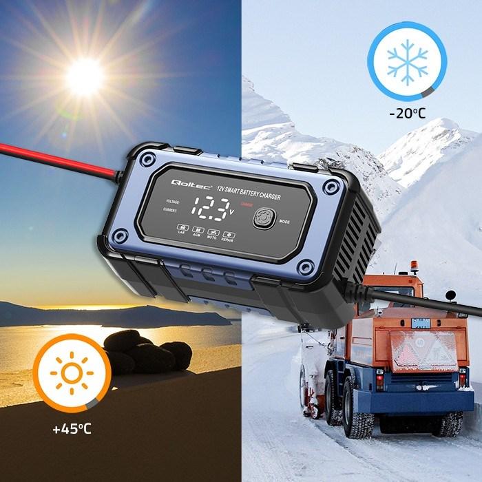 Actual product image Qoltec Prostownik do akumulatora z funkcją naprawy | Inteligentna mikroprocesowa ładowarka| 12V | (12V, 6 A)