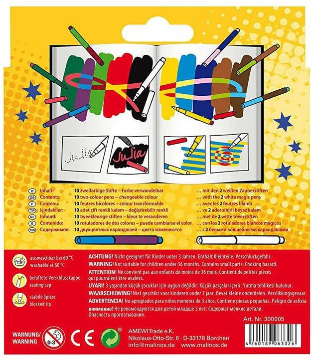 Immagine prodotto Malinos Penne magiche (Multicolore, 12 x)