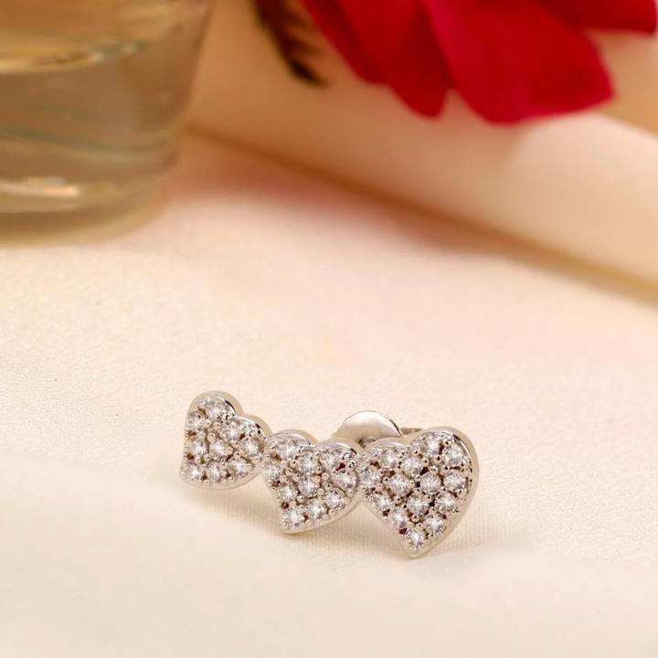Actual product image La Petite Story Exigo Hearts Stud Earrings (Brass)