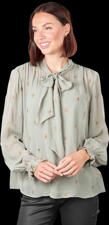 Immagine prodotto Scotch & Soda Embroidered Blouse Tie Neck Grey Sheer (L)