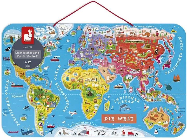 Image du produit Janod Carte magnétique "Le monde (92 pièces)