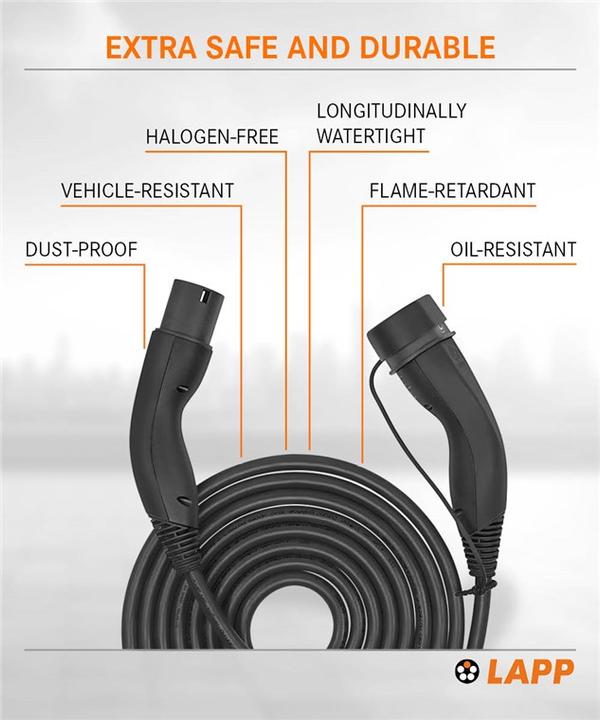 Image du produit Lapp Mobility EV-TYP2 Ladekabel HELIX 3-phasig (Type 2, 11 kW, 20 A, 5 m)