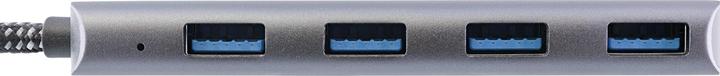 Produktbild InLine USB 3.2 Hub Typ-C zu 4x A 10Gb/s Metallgehäuse grau (USB-C, 4 Ports)