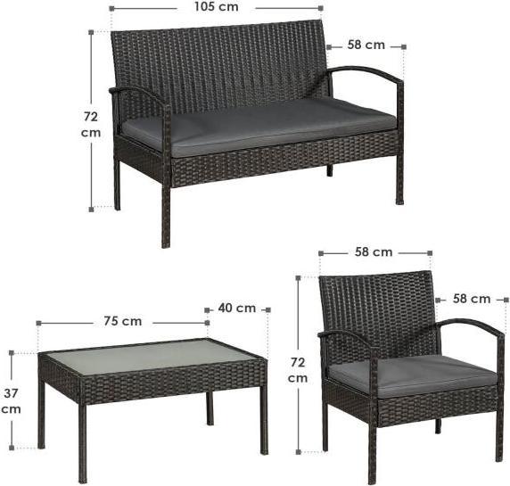 Actual product image Juskys Trinidad polyrattan seating group